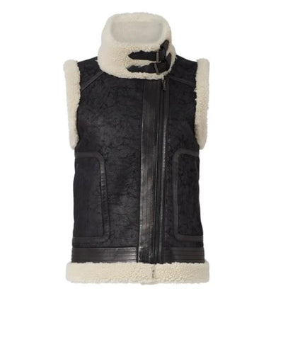 Joie Clothing Small "Danay" Leather & Faux Fur Vest