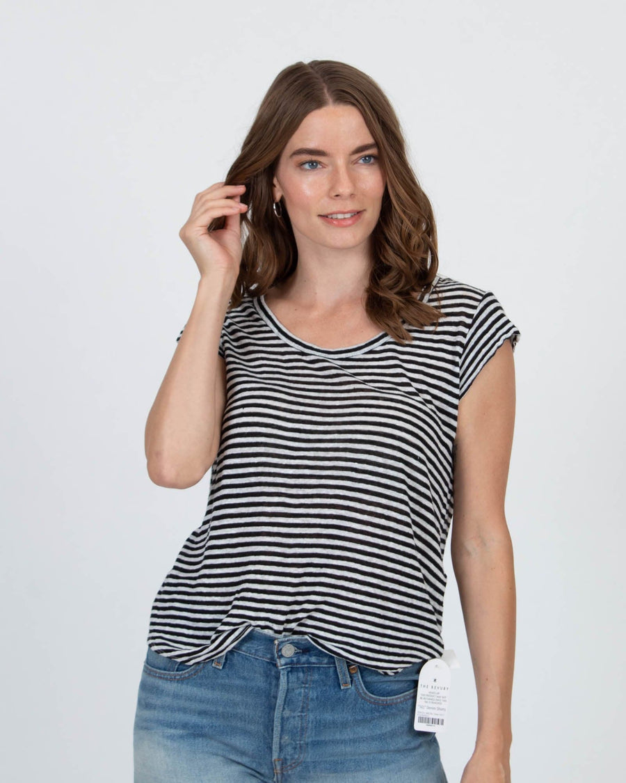 Joie Clothing Small Linen Striped Tee