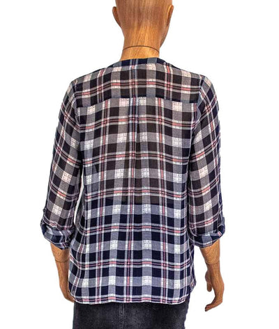 Joie Clothing Small Sheer Plaid Print Blouse