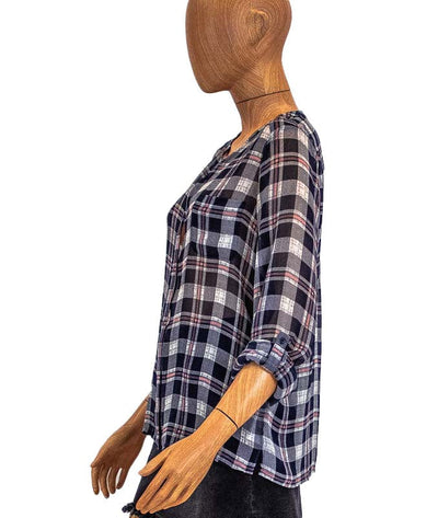 Joie Clothing Small Sheer Plaid Print Blouse