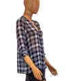 Joie Clothing Small Sheer Plaid Print Blouse
