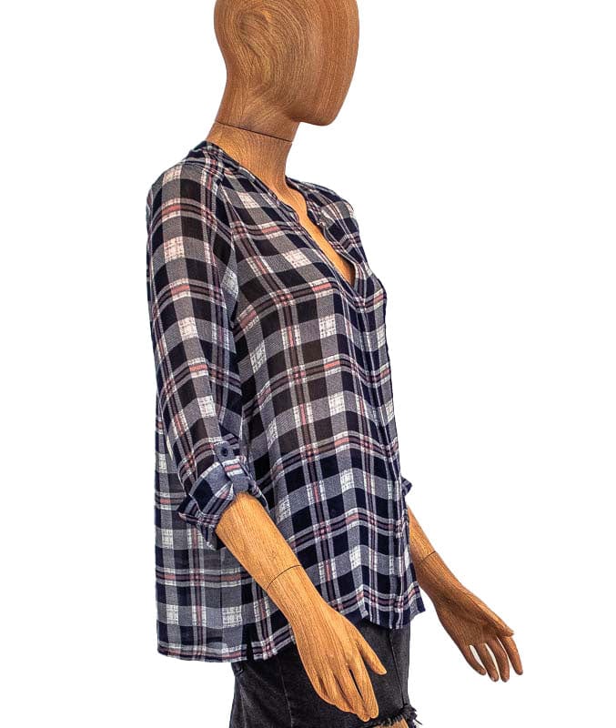 Joie Clothing Small Sheer Plaid Print Blouse