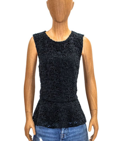 Joie Clothing XS Lace Overlay Peplum Top