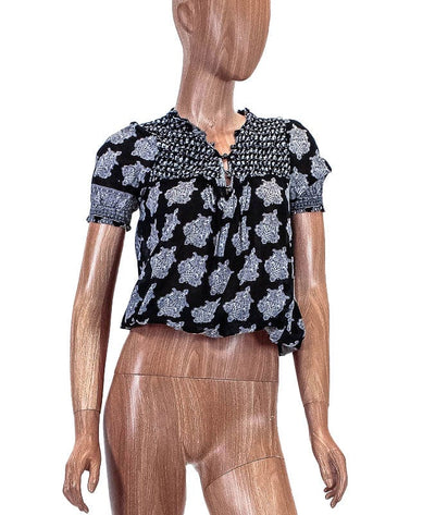 Joie Clothing XS Sheer Printed Cap Sleeve Top