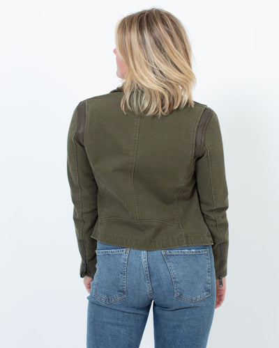 June Clothing Small Army Green Zip Up Blazer