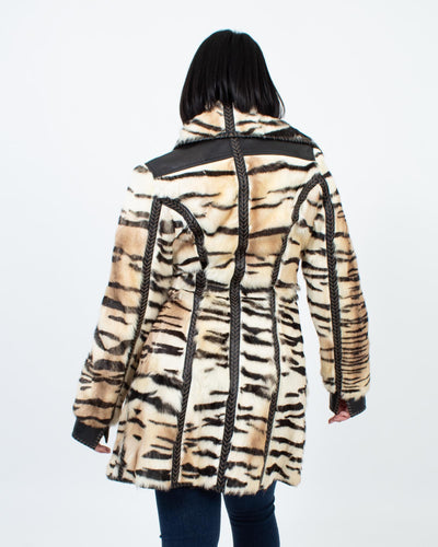 Just Cavalli Clothing Small | IT 40 Tiger Print Faux Fur Jacket