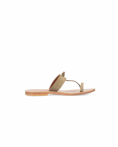 K. Jacques St. Tropez Shoes Small | 6 I 36 "Ganges" Nubuk Khaki Leather Sandals