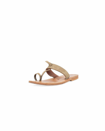 K. Jacques St. Tropez Shoes Small | 6 I 36 "Ganges" Nubuk Khaki Leather Sandals