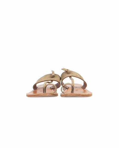 K. Jacques St. Tropez Shoes Small | 6 I 36 "Ganges" Nubuk Khaki Leather Sandals