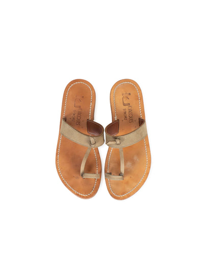 K. Jacques St. Tropez Shoes Small | 6 I 36 "Ganges" Nubuk Khaki Leather Sandals