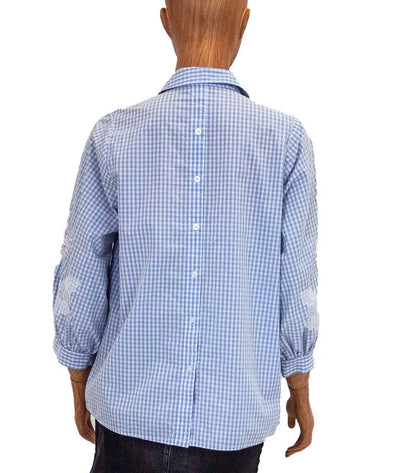 Karl Lagerfeld Clothing Small Checkered Puff Sleeve Blouse