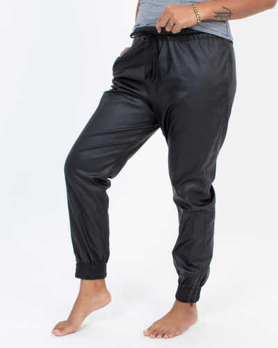 L'Agence Clothing Large Faux Leather Joggers