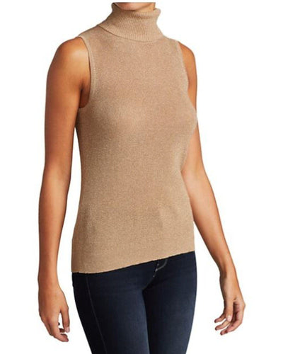 L'Agence Clothing Small "Sabrina" Metallic Sleeveless Turtleneck Sweater