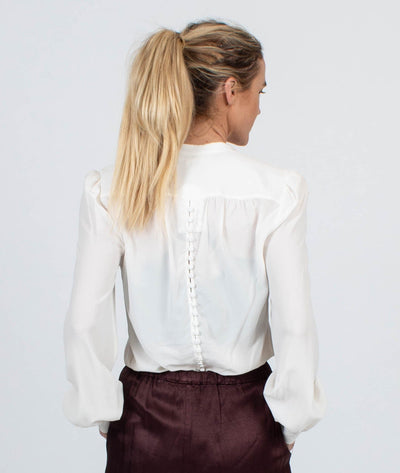 L'Agence Clothing XS Button Back Silk Blouse