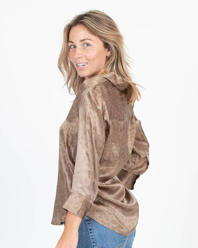 L'Agence Clothing XS Printed Button Down Blouse