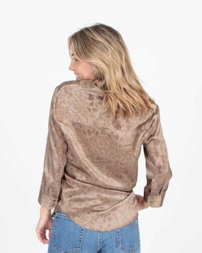 L'Agence Clothing XS Printed Button Down Blouse