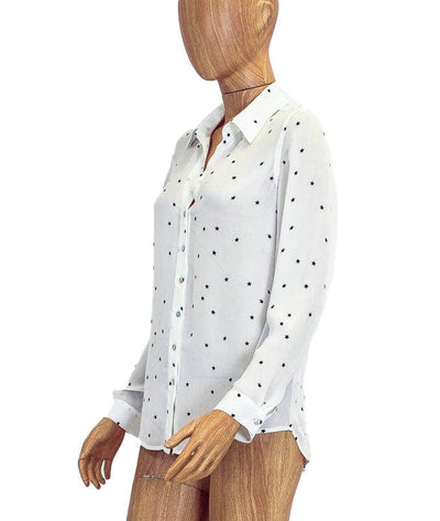 L'Agence Clothing XS Silk Star Button Down Top