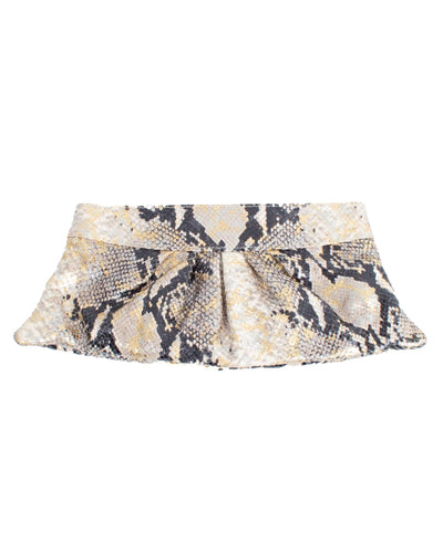 Lauren Merkin Bags One Size Metallic Faux Snakeskin Clutch