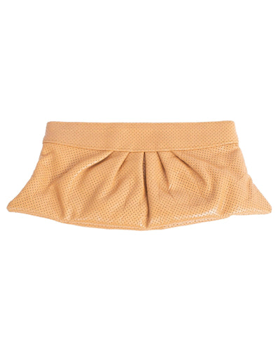 Lauren Merkin Bags One Size Perforate Tan Leather Clutch