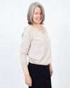 Le Superbe Clothing Medium Bejeweled V-Neck Sweater