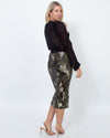 Le Superbe Clothing Medium Sequined Camo Pencil Skirt