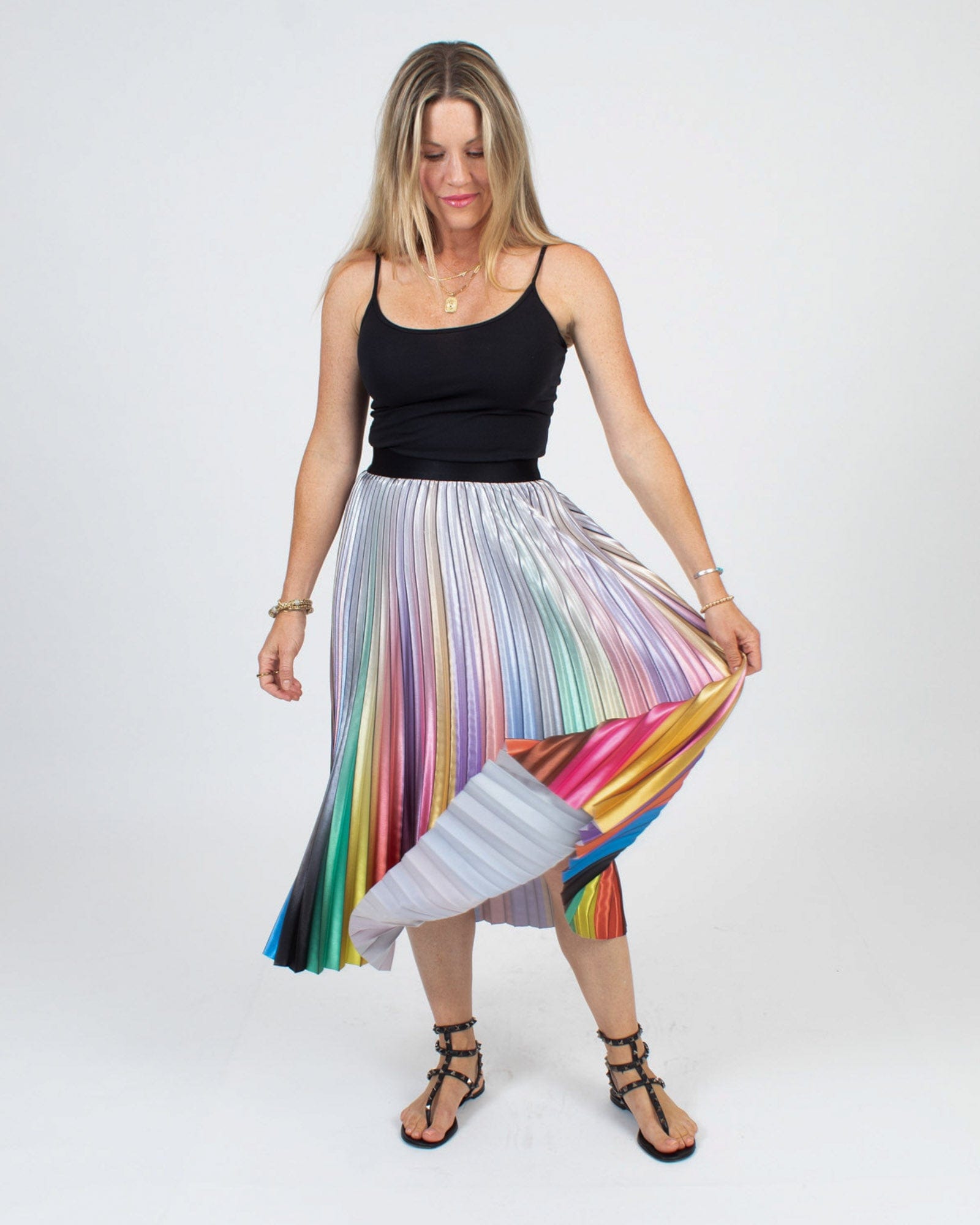 Le Superbe Clothing Small Metallic Multicolor Skirt