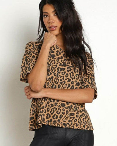 LNA Clothing Small Leopard Boxy Tee