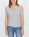 LNA Clothing XS Cold Shoulder Striped Tee