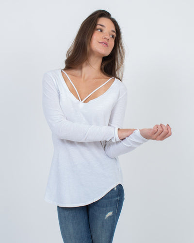 LNA Clothing XS Long Sleeve Cutout Top
