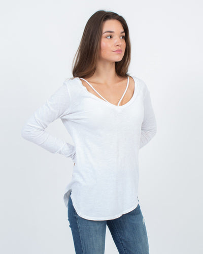 LNA Clothing XS Long Sleeve Cutout Top