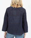 LOCAL Clothing Medium Navy Embroidered Blouse