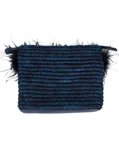 Loeffler Randall Bags One Size Navy Woven Clutch
