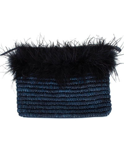 Loeffler Randall Bags One Size Navy Woven Clutch