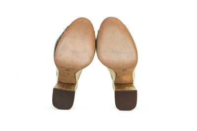 Loeffler Randall Shoes Large | US 10 Champagne Foiled "Laurel" Heels