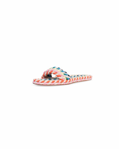 Loeffler Randall Shoes Large | US 10 "Elle" Woven Rainbow Slip-On Flat Sandal
