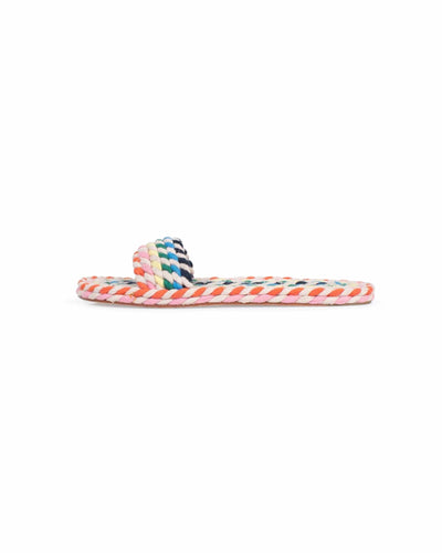 Loeffler Randall Shoes Large | US 10 "Elle" Woven Rainbow Slip-On Flat Sandal