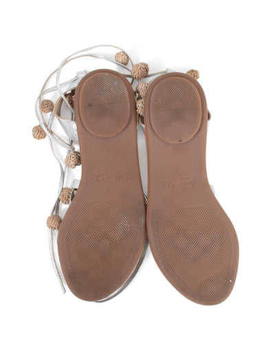 Loeffler Randall Shoes Medium | US 8 Metallic Tie Up Sandals