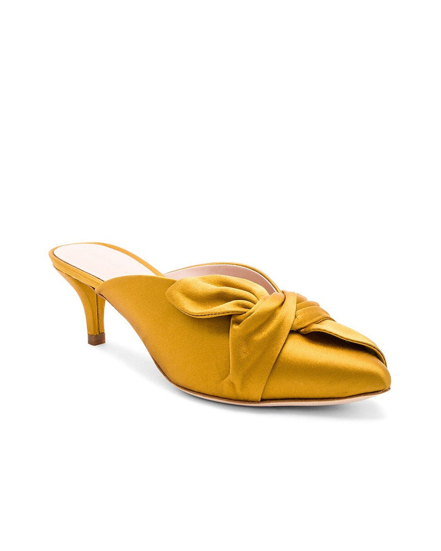 Loeffler Randall Shoes Small | 6 "Jade Pointed-Toe Satin Kitten Heel Mules"