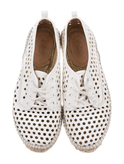 Loeffler Randall Shoes XS | US 5 White Perforated Leather Espadrille Sneakers