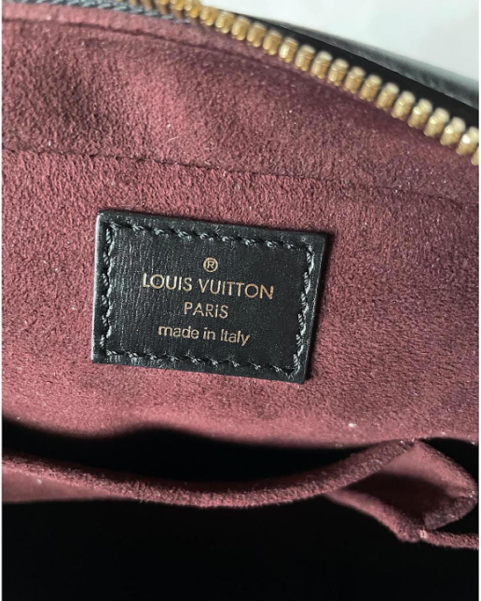 LOUIS VUITTON Mizi Vienna Monogram Leather Satchel Bag Black