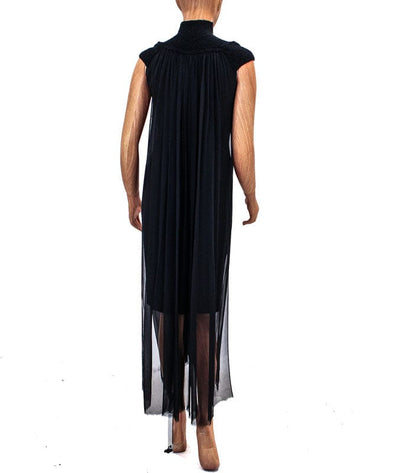Louiza Babouryan Clothing Medium Turtleneck Silk Shift Maxi Dress
