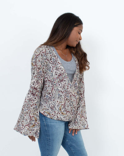 Love Stitch Clothing Medium Semi-Sheer Multi Print Blouse