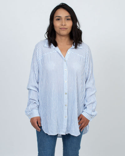 Love Stitch Clothing Small Striped Button Down Blouse