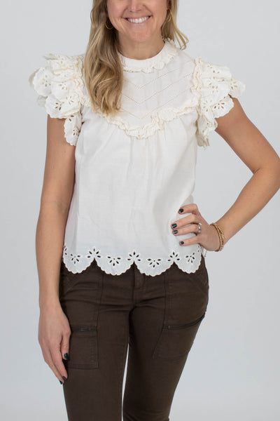 Love The Label Clothing XS "Sola" Embroidered Lace Top