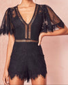 Lovers + Friends Clothing Small "Josephine" Lace Romper