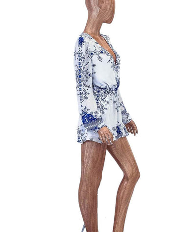 Lovers + Friends Clothing Small Printed Long Sleeve Romper