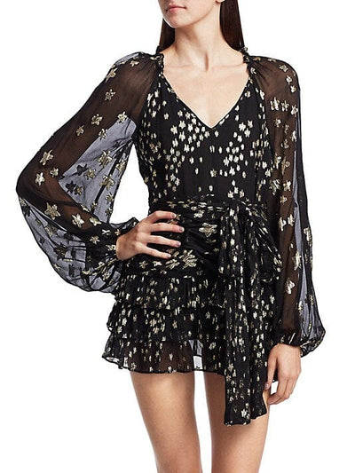 LoveShackFancy Clothing Medium | US 6 "Rina" Printed Silk Dress