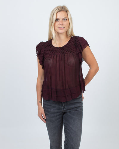 LoveShackFancy Clothing Small Sheer Blouse