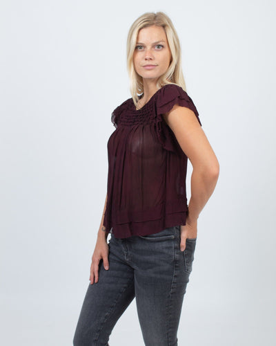 LoveShackFancy Clothing Small Sheer Blouse