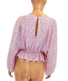 LoveShackFancy Clothing XS Silk Floral Peplum Blouse